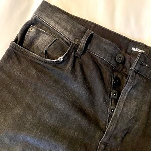 Hudson men’s jeans. Black. Distressed. Relaxed Skinny”. 32 waist. 32 inseam.